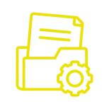 Icône documents et engrenage