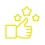 Icône pouce levé avec étoiles